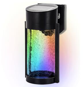 Applique Led 2W Nero con pannello solare IP65 RGB con sensore crepuscolare Aigostar