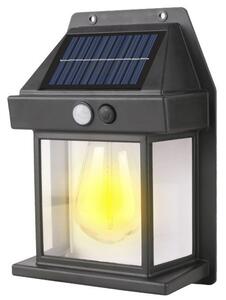 Applique Led 10W Nero con pannello solare IP65 Bianco caldo 2700K con sensore crepuscolare e di movimento Aigostar