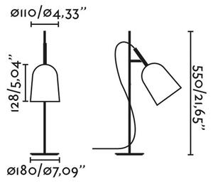 FARO BARCELONA Lampada da tavolo Studio, rosa/nero, acciaio, altezza 55 cm