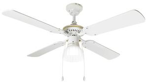 Ventilatore soffitto moderno perenz gemini 7064 b e27 led lampada soffitto rustica pale legno ip20 - Perenz