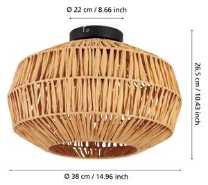 Eglo 44142 - Plafoniera SHELDON 1xE27/40W/230V marrone