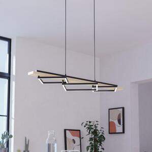Eglo 901927 - Lampadario a sospensione LED su cavo BOYAL 2xLED/13W/230V+LED/16W nero/beige