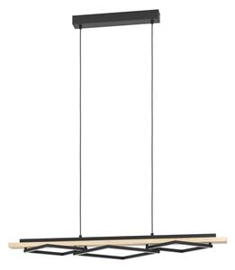 Eglo 901927 - Lampadario a sospensione LED su cavo BOYAL 2xLED/13W/230V+LED/16W nero/beige