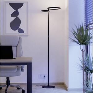 Eglo 901974 - Lampada da terra LED dimmerabile CASTELPOTO LED/16W/230V + LED/12W nera