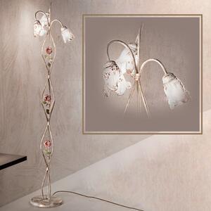 Piantana classica due p illuminazione matilde p3 e14 led metallo vetro lampada terra - Due P Illuminazione