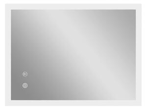 Kleankin Specchio da Bagno con LED Rettangolare 80x60x3cm, Sensori Touch, Anti-Appannamento, 3 Colori di Luce | Aosom