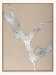 Quadro su tela incorniciato dipinto a mano Wild Horizon Silver