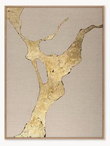 Quadro su tela dipinto a mano con cornice Wild Horizon Gold