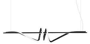 Lampadario led promoingross curl s120 n 54w 3380lm led dimmerabile nero dinamico telecomando sospensione - Promoingross
