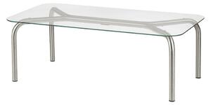 Tavolino da salotto argentato con piano in vetro 60x110 cm Uku – noo.ma