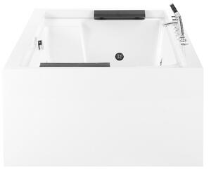 Vasca Idromassaggio Bianca Con Argento Sanitario Acrilico Per Due 180 x 110 cm Libera Installazione Moderna Beliani