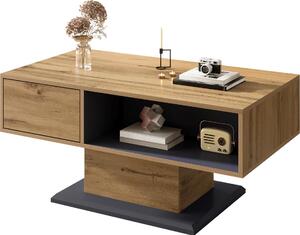Fortuna Lai Tavolino moderno con doppio vano contenitore, ampio ripiano e scomparto interno aggiuntivo: tavolino versatile per il soggiorno con pratico design organizzativo