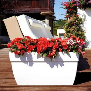 Vaso per piante e fiori Capri ARTEVASI in polipropilene colore bianco H 40 cm, L 80 x P 40 cm
