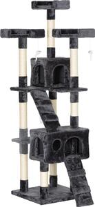 Fortuna Lai Tiragraffi XXL Grotta per gatti Scala Tiragraffi a più livelli Grigio 50x50x170cm