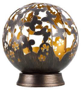 Luce solare a LED, design a sfera, fiori di farfalla neri