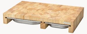 Set tagliere in legno di albero della gomma con cassetti Ginevra 3 pz