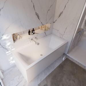 Vasca da bagno rettangolare Schulte modello Onda, acrilico sanitario bianco, 170x75 cm, incl. piedistallo, scarico e troppopieno