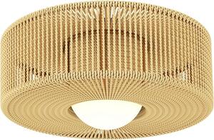 Fortuna Lai Lampada da soffitto, lampada da soffitto boho a sospensione con attacco G9 LED, paralume rotondo in corda di canapa