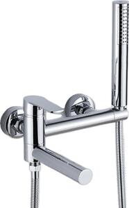 Rubinetteria per vasca da bagno, struttura in ottone, design per montaggio a parete, cromato