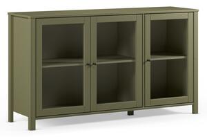 Vetrina verde in pino massiccio 142x80x40 cm Alessandra – Marckeric