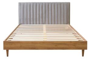Letto matrimoniale grigio chiaro/naturale con griglia 160x200 cm Oceane - Bobochic Paris