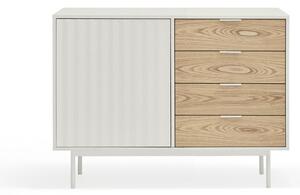 Cassettiera bassa bianca effetto rovere 108x80 cm Sierra - Teulat