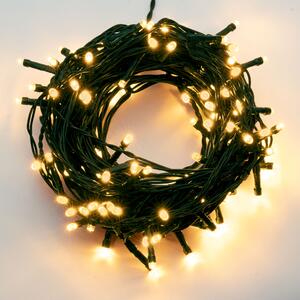 Hellum Catena luminosa a LED per esterni 40 LED bianco caldo, 3,9 m, con timer, per interni ed esterni, verde 576580