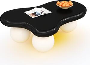 Tavolino Fortuna Lai Cloud Style con illuminazione a LED – 16 colori selezionabili, tavolino da caffè, design a forma di nuvola, design con gambe rotonde, elemento di stile per soggiorni e camerette moderni