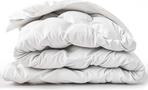 Il piumino 4 stagioni White Stone con clip 200 x 200 cm | 150 g di piumino estivo + 250 g di piumino autunnale | Imbottitura in morbida ovatta | Piumino in microfibra bianca trapuntato