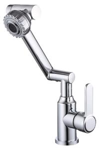 INF Rubinetto per Lavabo Caldo e Freddo a Forma di Gatto in Acciaio Inox, 2 Modalità e Braccio Girevole Regolabile fino a 37cm