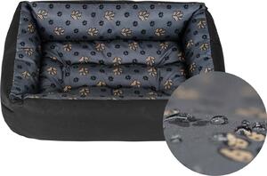 Cuccia per cani, cestino per cani, divanetto per cani, lettino per animali domestici per cani di taglia piccola, media e grande - Lavabile - Taglia XL - Nero e grigio - Zampe