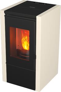 DecHome Stufa a Pellet 6,2 Kw Ventilata Capacit Serbatoio 11 Kg Volume Riscaldabile 145 m3 colore Bianco Little 6 - LITTLE-WEB