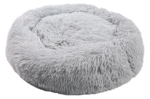 MEDISAFETY letto per cani MILOU cuscino per cani e gatti particolarmente soffice divano per animali domestici isola coccolosa rotonda 50-80cm in grigio chiaro, grigio scuro, beige, marrone, colore:60 cm - grigio chiaro