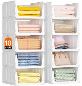 Organizzatore impilabile per armadi, estraibile, profondità 35,5 cm, colore bianco