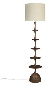 Lampada da terra color crema/colore naturale scuro con paralume in tessuto (altezza totale 179 cm) Cath – Dutchbone