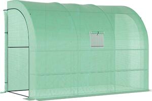 Serra Fortuna Lai con ripiani e finestra, serra in acciaio resistente all'inverno con telo protettivo, serra da balcone montata a parete, per giardino, serra per pomodori 300x150x213 cm Serra per pomodori, ortaggi, fiori, piante e erbe aromatiche