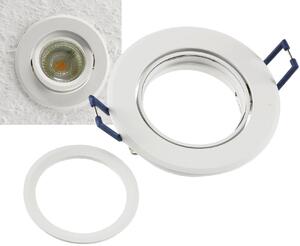 Faretto da incasso rotondo Ø84mm da incasso Ø68mm, inclinabile, anello a clip