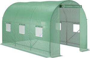 Fortuna Lai Serra in plastica Serra per pomodori Serra tunnel Serra con finestra Serra con finestra Verde 350 x 200 x 200 cm