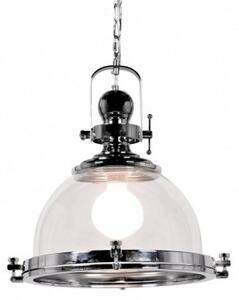 Lampadario in stile industriale vintage vetro e metallo colore cromato