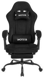 Sedia da gaming con funzione massaggio, rivestita in tessuto, con poggiapiedi, capacità massima di 120 kg