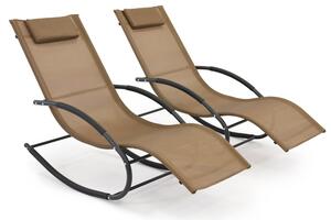 Set di due lettini da giardino a dondolo Orlando Garden Point in bronzo