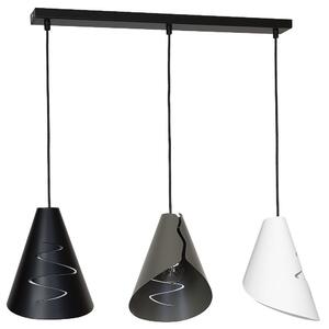 Lampada da tavolo a sospensione di design (3 luci, moderna in bianco, grigio nero, con grande effetto luminoso, paralume conico) lampada a sospensione lampada a sospensione lampada a sospensione