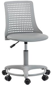 HOMCOM Sedia Girevole da Scrivania con Schienale forato e Altezza Regolabile, Sedia da Ufficio senza Braccioli, 43x42x86 cm, Grigio | Aosom Italy