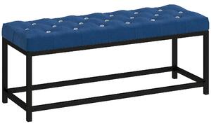HOMCOM Panca ai piedi del letto Imbottita con Base in Metallo per Camera, Ingresso e Soggiorno, 117x40x48 cm, Blu | Aosom Italy