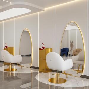 Consolle professionale da salone con specchio LED 180x90 oro