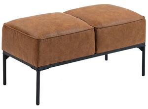 HOMCOM Panca moderna a piedi del letto in pelle sintetica con seduta imbottita spessa e gambe in acciaio, 80x40x46 cm, Marrone | Aosom Italy
