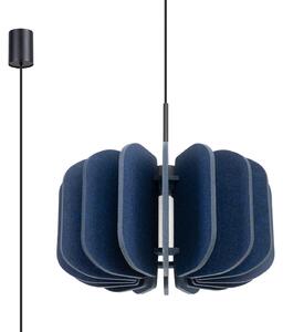 Lampada a sospensione BARDEO blu scuro-nera 1xE27x15W in feltro, dimensioni: 146x45x45 cm, IP20, Pure Lume