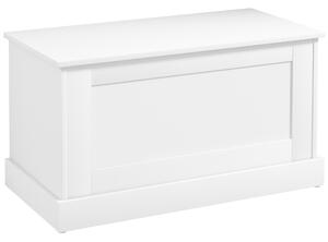 HOMCOM Cassapanca contenitore con porta giochi e cerniera di sicurezza per soggiorno, in legno, 80x40x45 cm, bianco | Aosom Italy