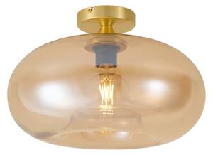 Lampada da soffitto Art Déco ottone con vetro ambra 40 cm - Busa