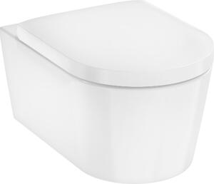 Hansgrohe EluPura S Ensemble de WC suspendu 540 AquaFall Flush, siège de WC inclus, SmartClean, blanc, 61119450, 61119450
